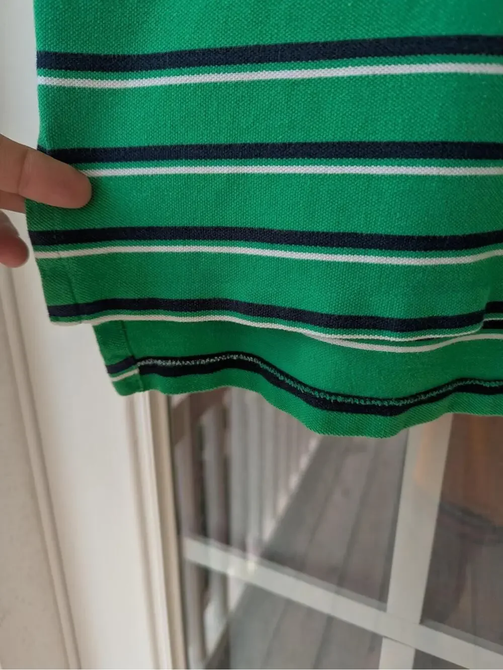 Vintage Polo Ralph Lauren Shirt Small S Green Striped Single Stitch Custom Fit